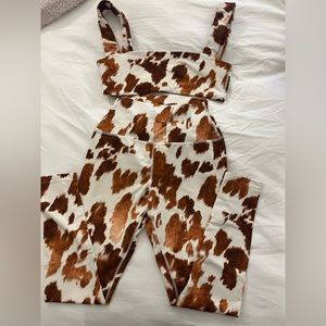 WeWoreWhat cow print workout set!